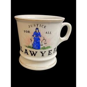 1960s Knobler Occupational Shaving Mug Justice For All Gift Lawyer
